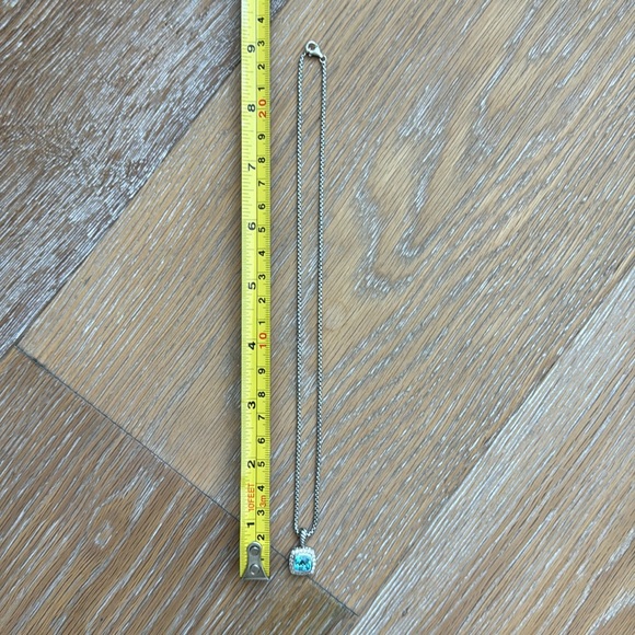 David Yurman Petite Albion® Pendant Necklace in Blue Topaz and Pave Diamonds - Picture 7 of 9